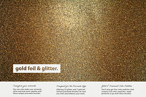 Gold Foil & Glitter Procreate Kit