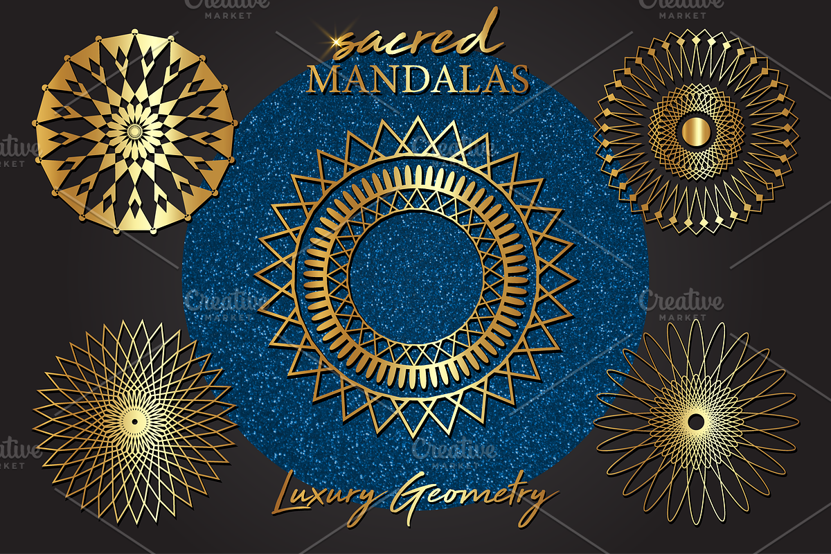 Sacred Mandalas Gold Luxury set, an Object Graphic by GraphicRedStudio (Photo 6 of 10)
