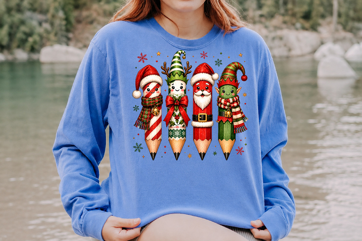 Cute Christmas Teacher Pencils PNG, a Seasonal Illustration by Rose Art (Photo 4 of 4)
