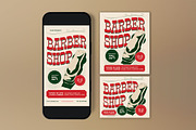 Cream Red Barbershop Flyer Set, a Flyer Template by graphicook (Thumbnail 3 of 3)