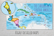 3x Caribbean Illustrated Vector Maps, an Education Illustration by asantosg (Thumbnail 2 of 5)
