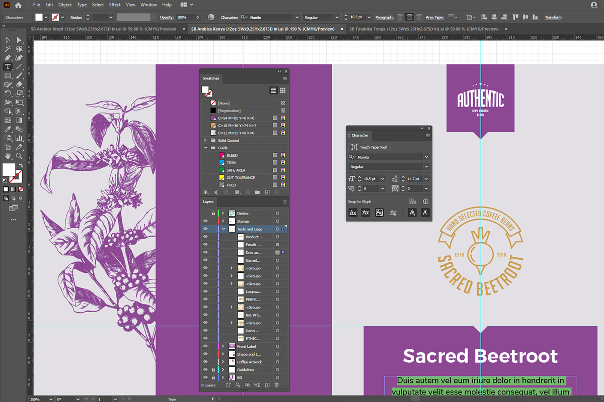 Sacred Beetroot Coffee Bag Ai, a Marketing Template by fisihsani (Photo 7 of 7)
