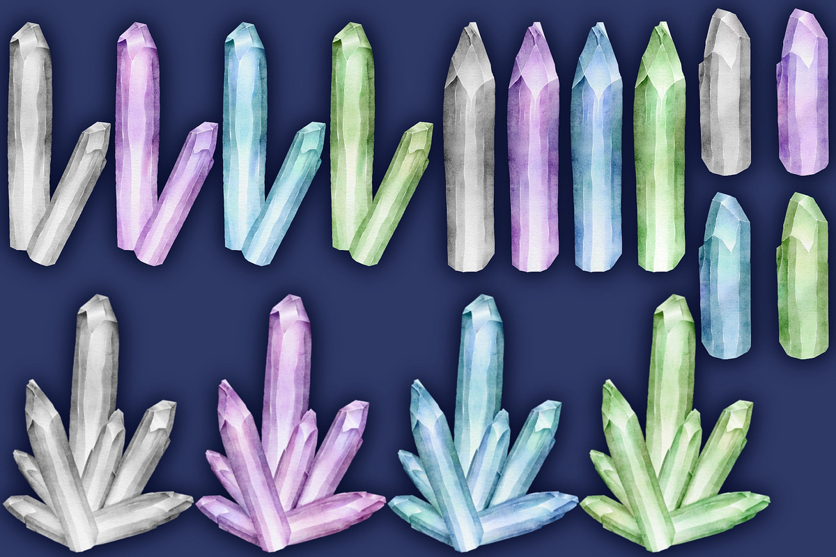 Crystal Magic clip art set., a Seasonal Illustration by Happy Sloth Graphics (Photo 8 of 17)