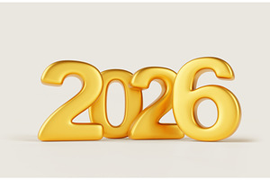 2026 Happy New Year Golden Number