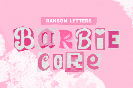 Barbiecore Ransom PNG Pink Letters, an Object Graphic by BORT GRAPHIC