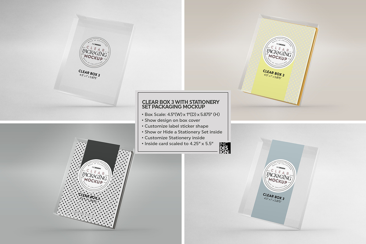 Clear Box Set Packaging Mockup, a Cups & Container Mockup by INCDesign (Photo 15 of 21)