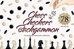Chess Checkers Backgammon Clipart