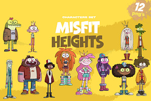 MISFIT HEIGHTS PNG SET, a Person Illustration by XiXong STUDIO