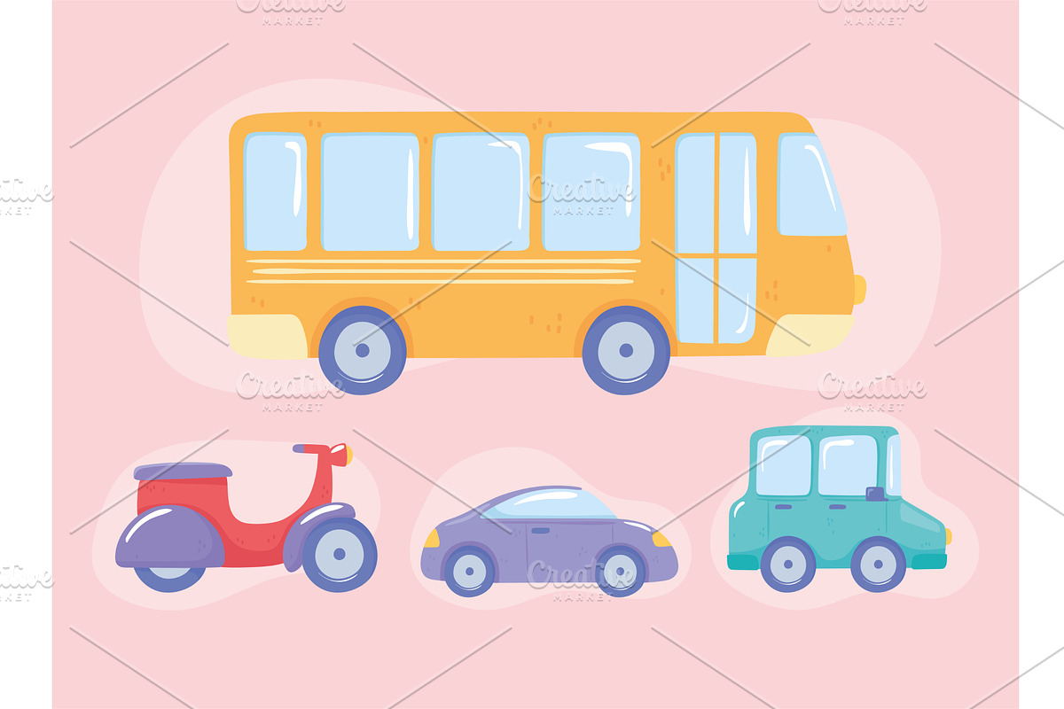 set cartoon transport, a Transportation Illustration by studiogstock