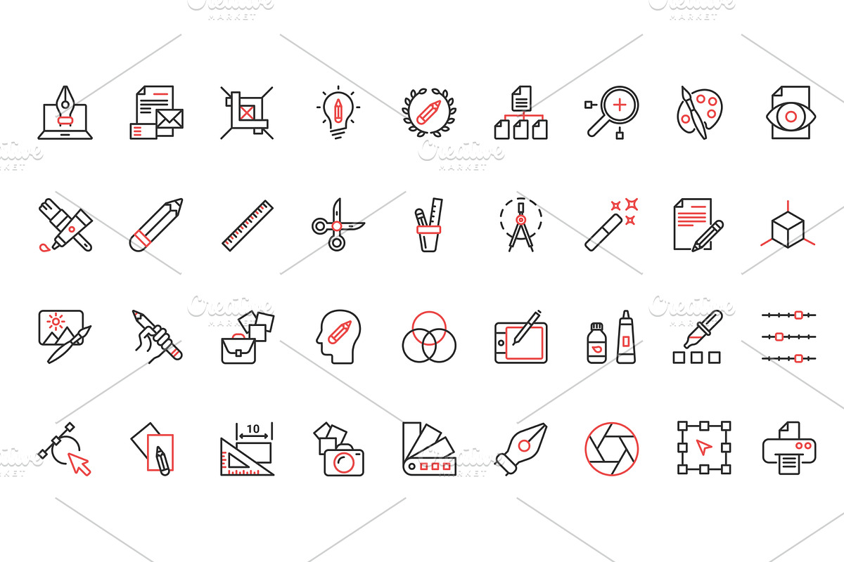 Graphic design tools icons, an Illustration by Lemberg Vector