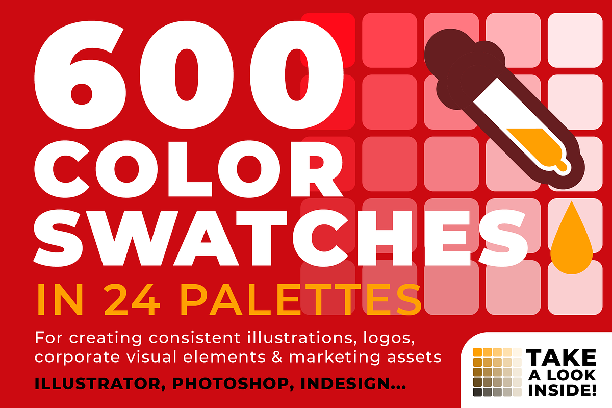 600 color swatches in 24 palettes
