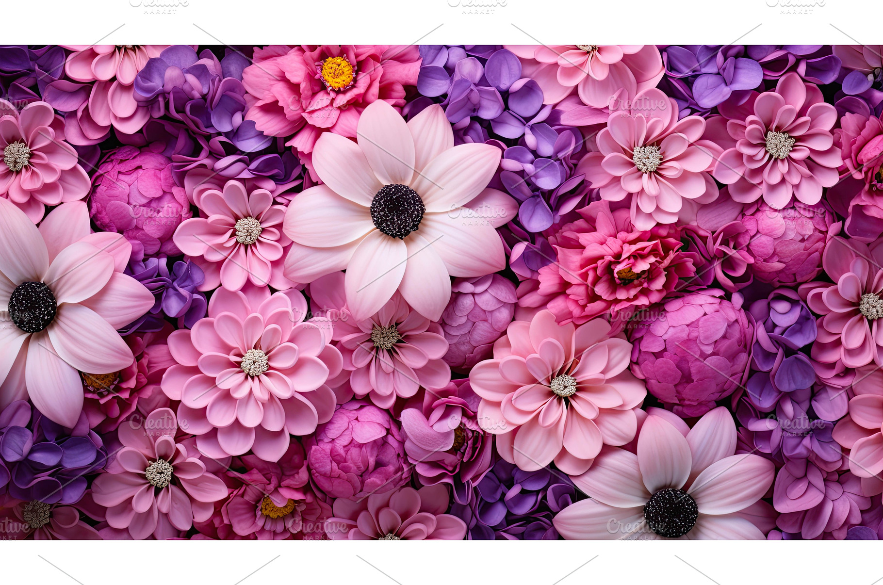 vibrant purple and pink flowers ai, a Nature Photo by pikepicture