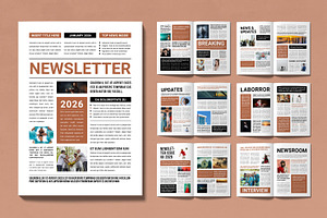 News Letter Template Design Layout, a Magazine Template by MightyDesign