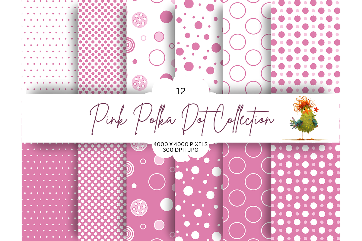 Pink Polka Dot Collection, a Pattern Graphic by Earley Bird Design Studio (Photo 1 of 9)