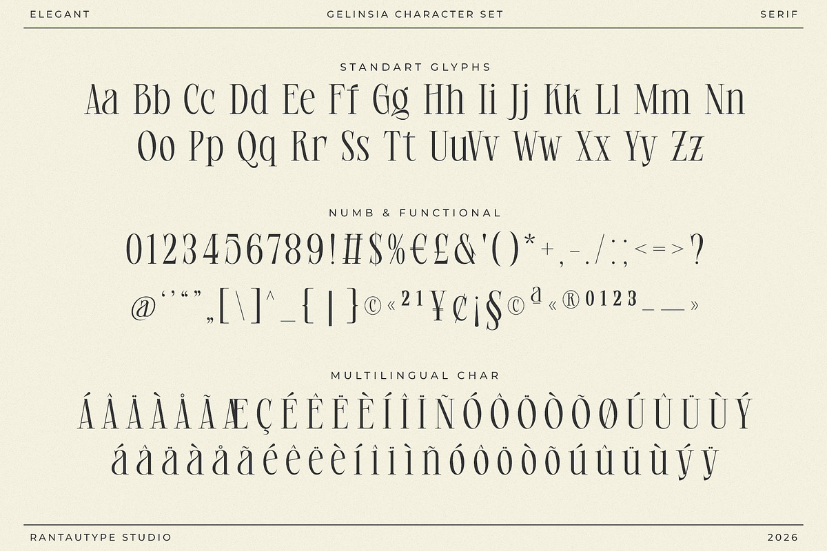 Gelinsia Elegant Stylish Serif Font, a Serif Font by RantautypeStudio (Photo 19 of 19)
