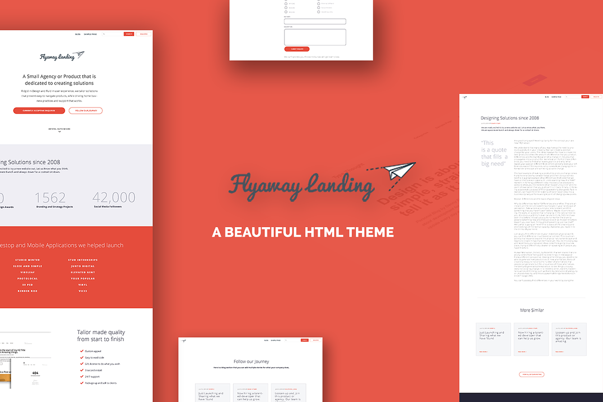 Flyaway Landing, a Landing Page Template by Pixel Co. (Photo 1 of 5)