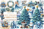 Blue and gold Christmas clipart, an Illustration by Designworld (Thumbnail 1 of 5)