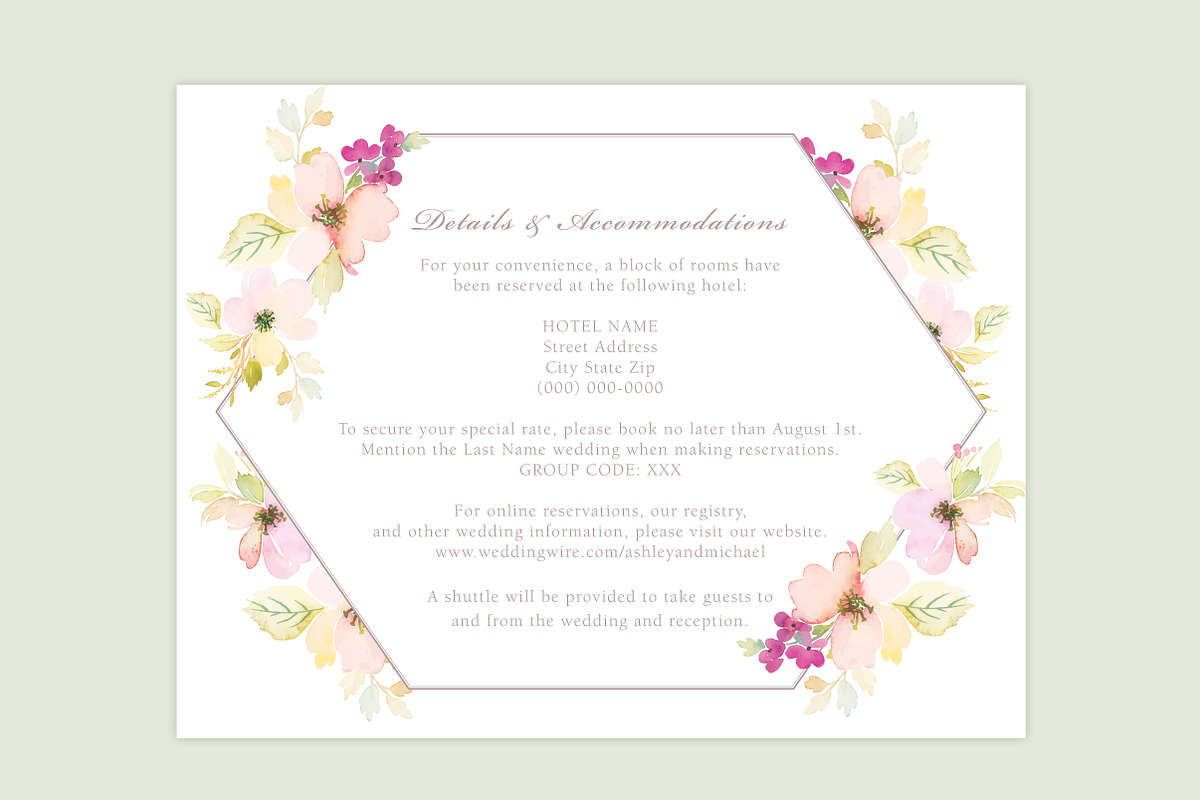Pink & Green Floral Wedding Invite, an Invitation Template by BF Studios (Photo 5 of 5)