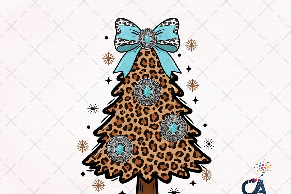 Christmas Leopard Print Tree With Bo, an Illustration by Creative Art (Photo 1 of 6)