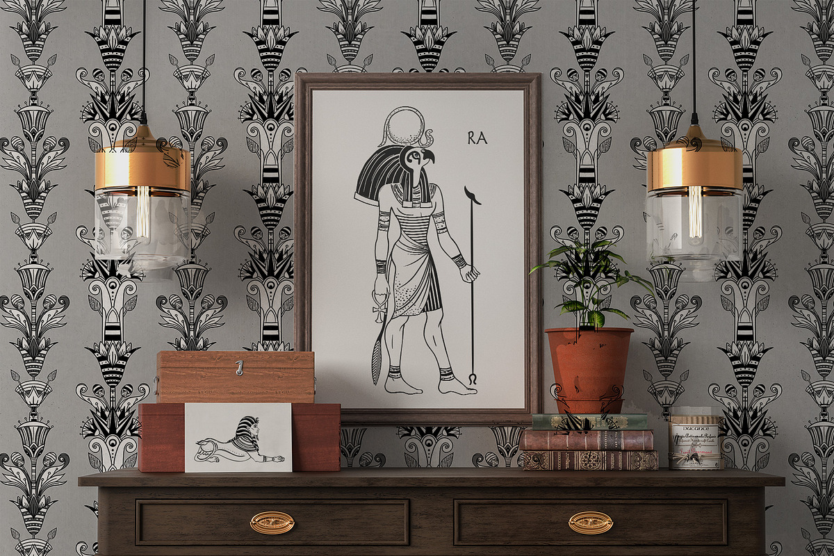 EGYPT: Gods & Symbols BW vector set., a Person Illustration by Varvara Gorbash (Photo 3 of 9)