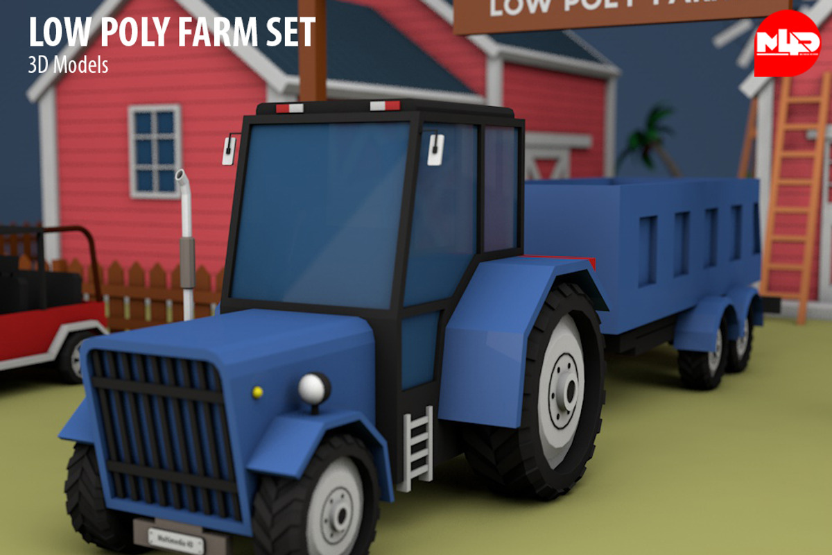 Low Poly Farm Set, an Architecture 3D Model by multimedia4ds (Photo 6 of 10)