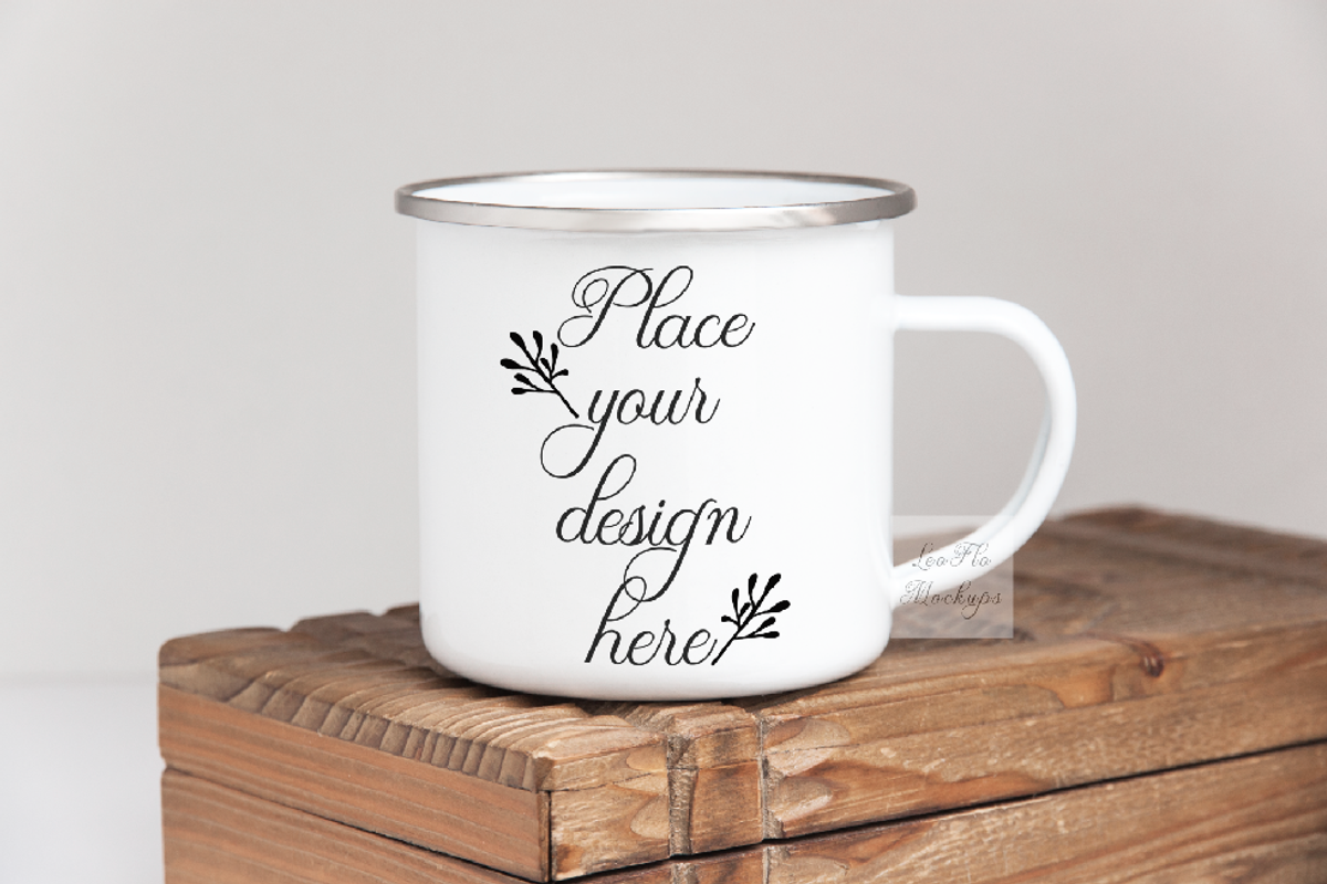 Metal cup Enamel tin mug mockup psd, a Cups & Container Mockup by Leo Flo Mockups (Photo 1 of 3)