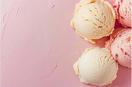 Scoops of Vanilla and Strawberry Ice, a Background Photo by Lermont51