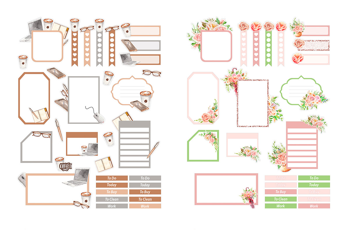 Printable Journal Sticker Collection, a Design Template by DigitalDesignAI (Photo 3 of 13)