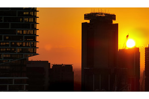 Construction crane silhouette, an Architecture Photo by Goinyk