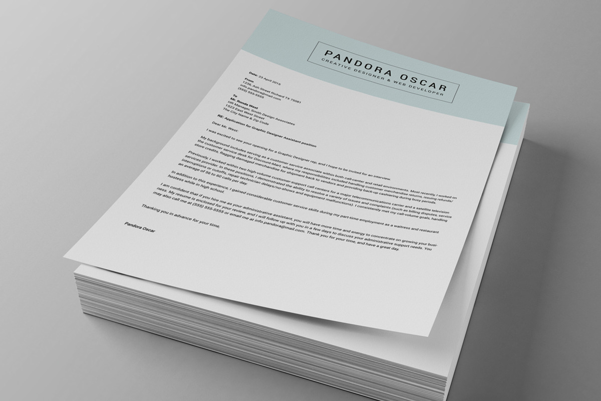 2 Pages Clean Resume CV - Pandora, a Resume Template by SNIPESCIENTIST (Photo 3 of 4)