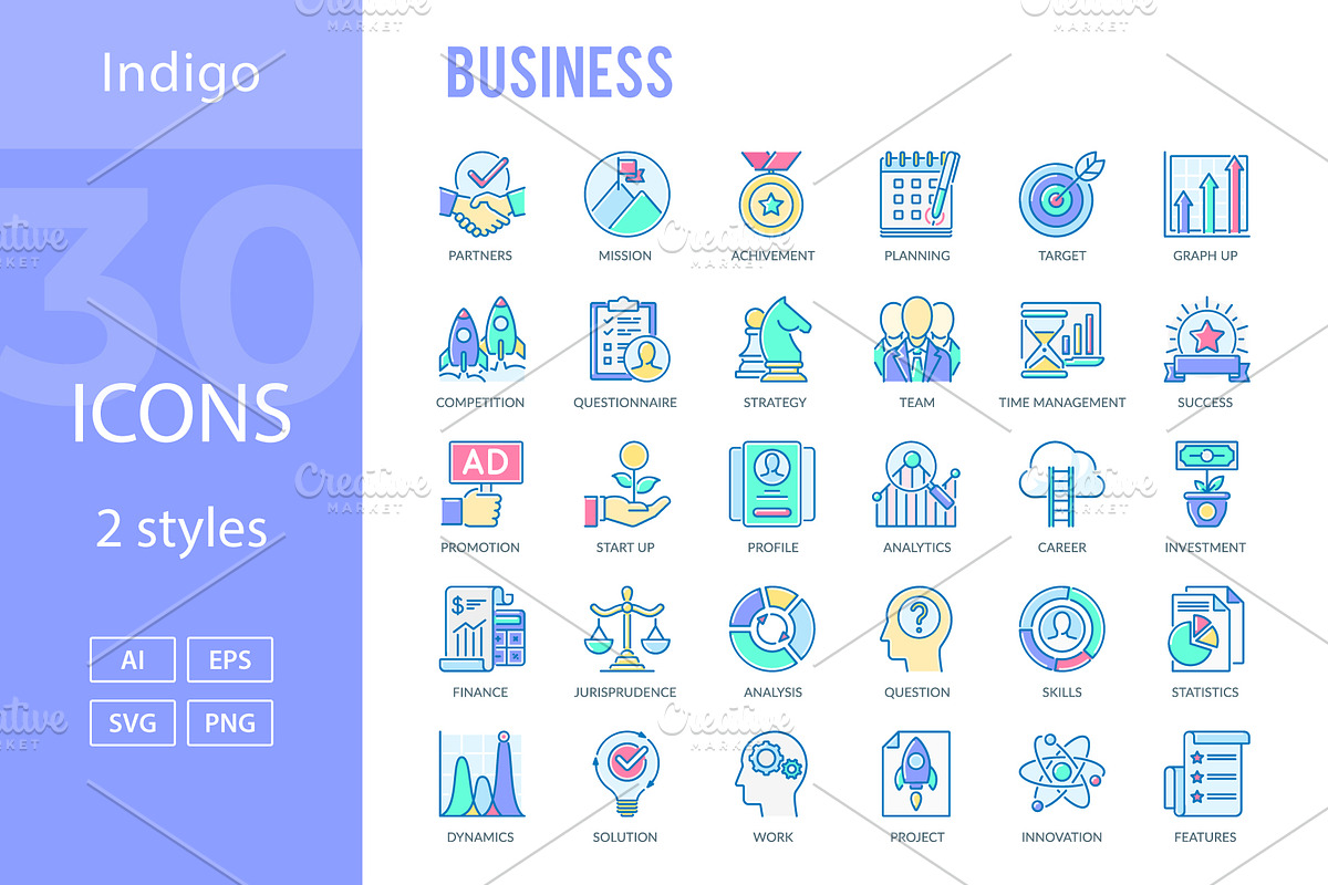 Business Icons, an Outline Icon by Kalash (Photo 3 of 3)