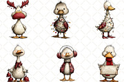 Christmas Duck Clipart, an Illustration by Black Bird Studio (Thumbnail 4 of 6)