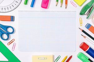 Blank paper sheet back to school