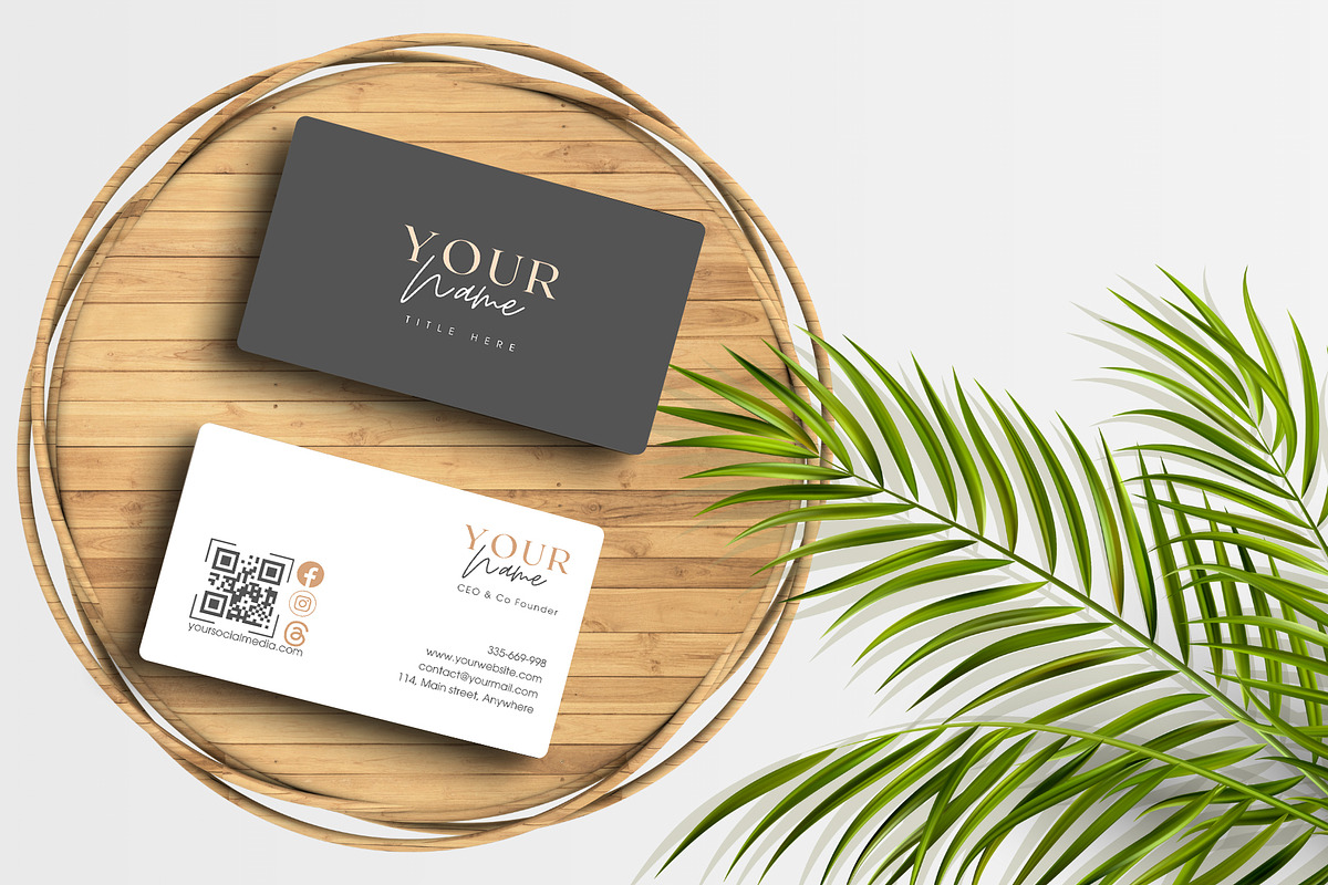 Business Card Template Canva QR Code, a Business Card Template by FakhiiDesigns (Photo 2 of 4)