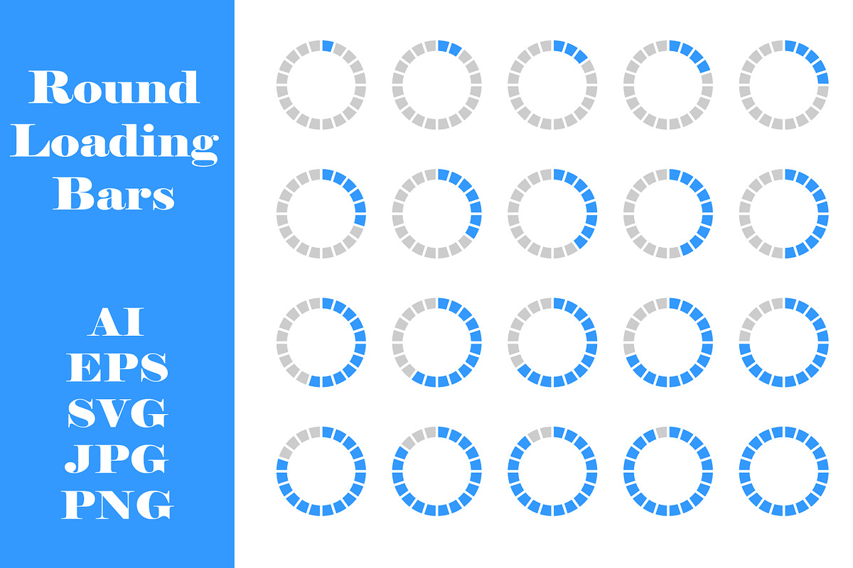 Set of Round Loading Bars, an Object Graphic by vikkishop