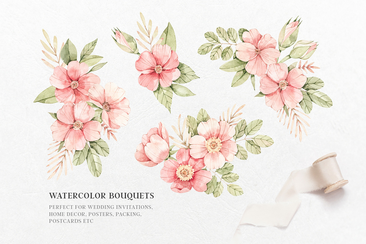 Sale Pink Floral. Watercolor flowers, a Decorative Illustration by Kate Macate (Photo 4 of 11)