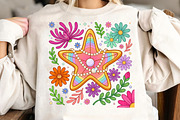 Retro Floral Summer Png, Preppy Star, an Illustration by CreationArt (Thumbnail 3 of 5)