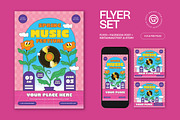 Pink Spring Music Festival Flyer Set, a Flyer Template by graphicook (Thumbnail 1 of 3)