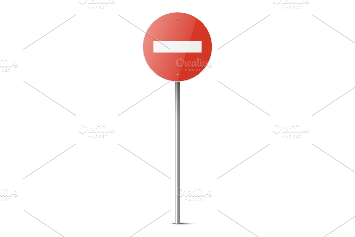 Vector Set of Road Prohibition Signs, an Object Graphic by Gomolach (Photo 4 of 7)
