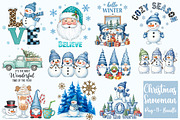 Christmas Snowman PNG Bundle, an Illustration by Designworld (Thumbnail 1 of 10)