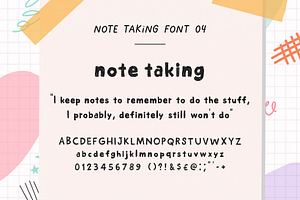 Note Taking Font Bundle 8 Fonts