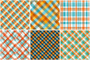 Orange and Aqua Blue Plaid Patterns, a Texture Illustration by DreamPrint404 (Thumbnail 4 of 4)