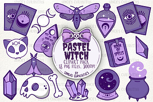 Pastel Witch Png Clipart Pack