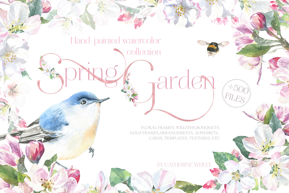10in1 Spring Watercolor Bundle, an Animal Illustration by Catherine Wheel (Photo 7 of 11)