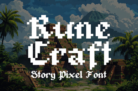 Rune Craft - Story Pixel Font, a Sans Serif Font by HipFonts