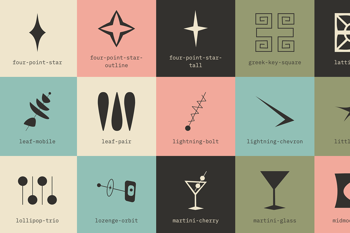 Midcentury Modern SVG Icons, an Outline Icon by Pacific Modern Art (Photo 7 of 9)