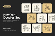 130 New York Doodles Bundle, an Outline Icon by Prosymbols (Thumbnail 1 of 10)