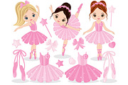 Vector Ballerina Clipart, an Illustration by TheCreativeMill (Thumbnail 1 of 3)