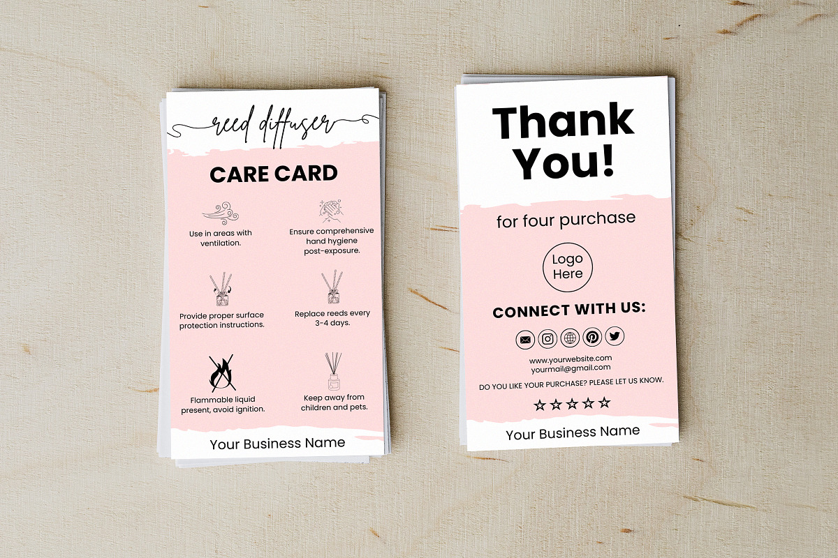 Printable Reed Diffuser Care Card, a Templates & Theme by Snapybiz (Photo 3 of 11)