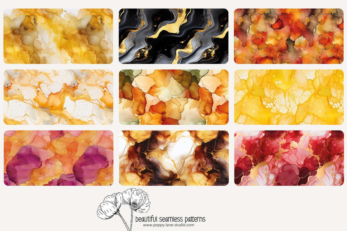 80 warm alcohol ink seamless pattern, a Pattern Graphic by Poppy Lane Studio (Photo 2 of 11)